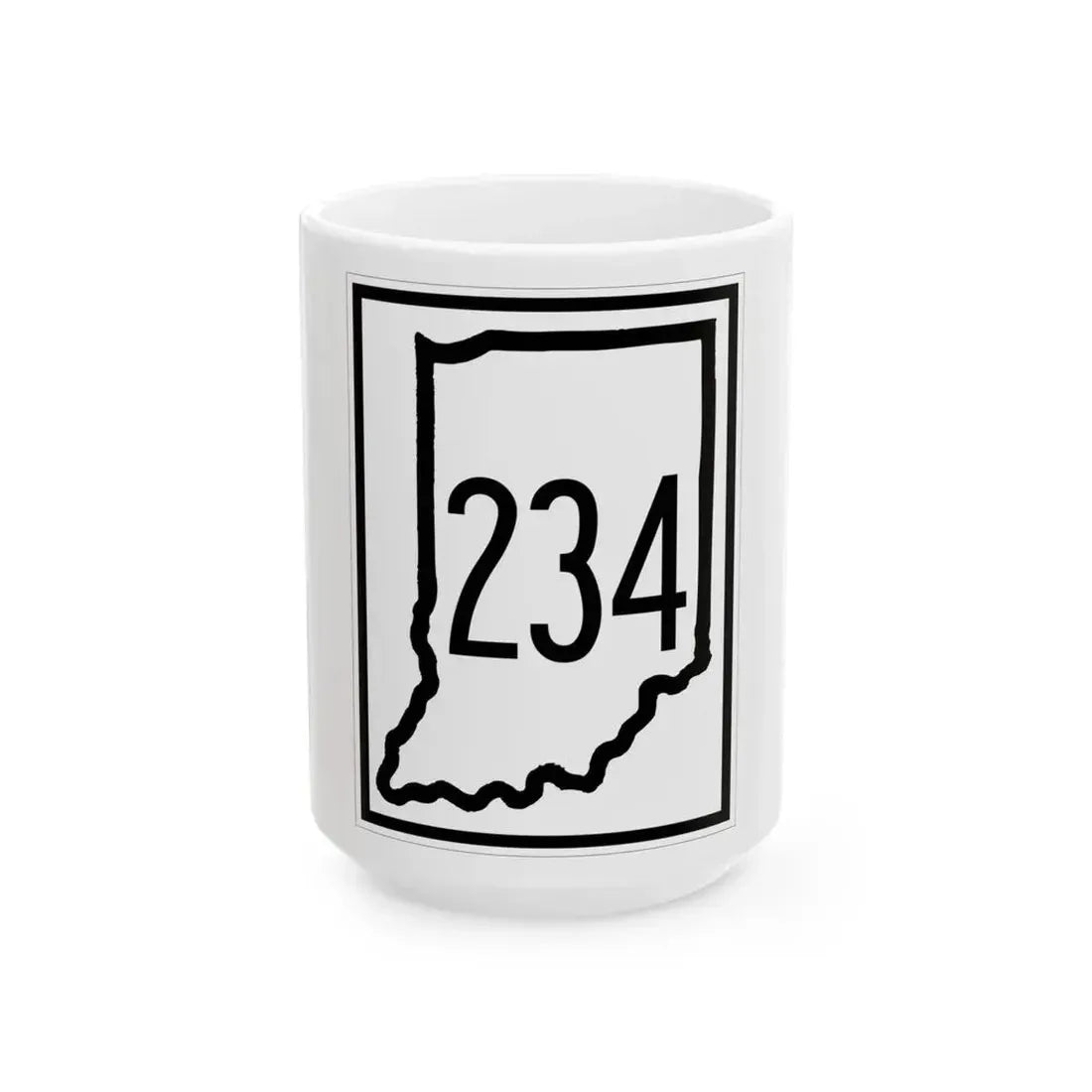 Indiana 234 1948 (Indiana) (Road Sign) White Coffee Mug 15oz - Go Mug Yourself