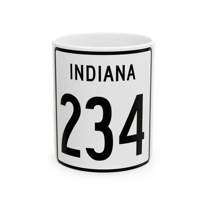 Indiana 234 1955 (Indiana) (Road Sign) White Coffee Mug 11oz - Go Mug Yourself