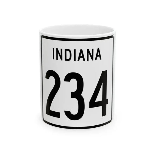 Indiana 234 1955 (Indiana) (Road Sign) White Coffee Mug 11oz - Go Mug Yourself