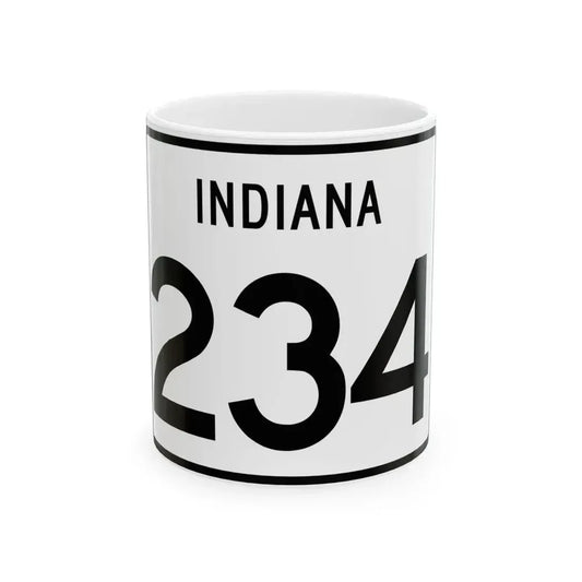 Indiana 234 (Indiana) (Road Sign) White Coffee Mug 11oz - Go Mug Yourself