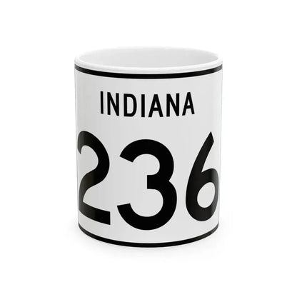 Indiana 236 (Indiana) (Road Sign) White Coffee Mug 11oz - Go Mug Yourself