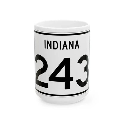 Indiana 243 (Indiana) (Road Sign) White Coffee Mug 15oz - Go Mug Yourself