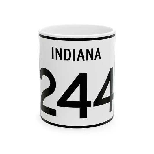 Indiana 244 (Indiana) (Road Sign) White Coffee Mug 11oz - Go Mug Yourself