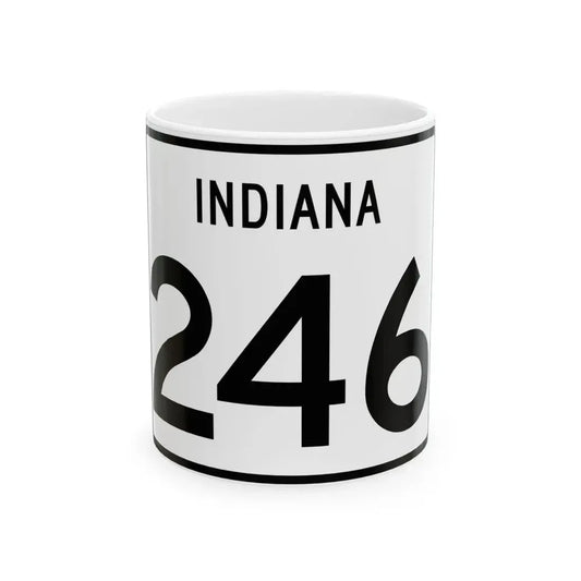 Indiana 246 (Indiana) (Road Sign) White Coffee Mug 11oz - Go Mug Yourself