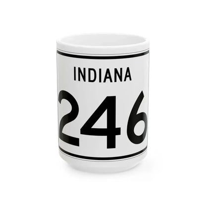 Indiana 246 (Indiana) (Road Sign) White Coffee Mug 15oz - Go Mug Yourself
