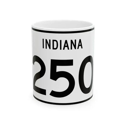 Indiana 250 (Indiana) (Road Sign) White Coffee Mug 11oz - Go Mug Yourself