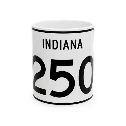 Indiana 250 (Indiana) (Road Sign) White Coffee Mug 11oz - Go Mug Yourself