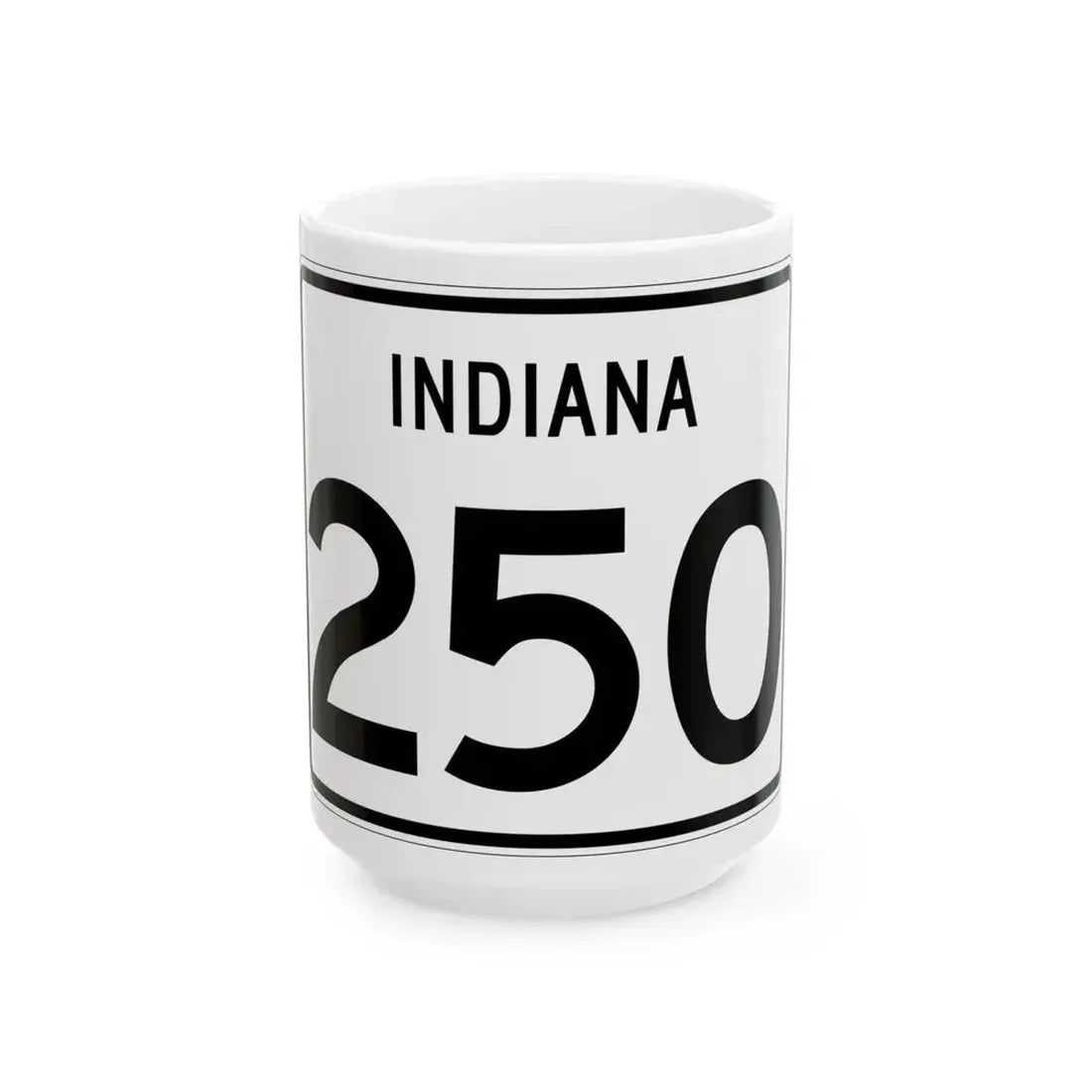 Indiana 250 (Indiana) (Road Sign) White Coffee Mug 15oz - Go Mug Yourself