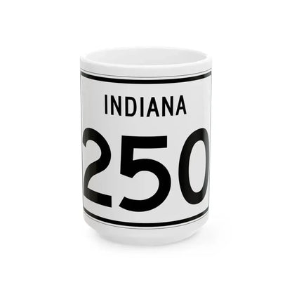 Indiana 250 (Indiana) (Road Sign) White Coffee Mug 15oz - Go Mug Yourself