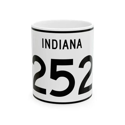 Indiana 252 (Indiana) (Road Sign) White Coffee Mug 11oz - Go Mug Yourself