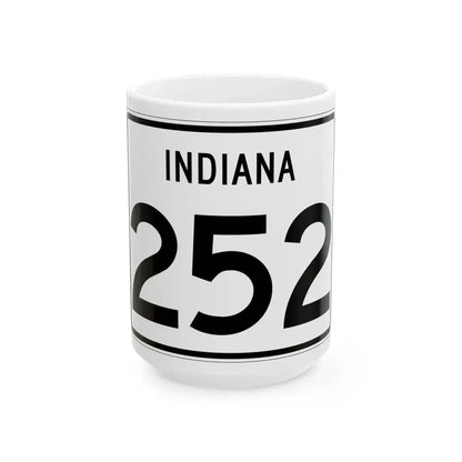 Indiana 252 (Indiana) (Road Sign) White Coffee Mug 15oz - Go Mug Yourself