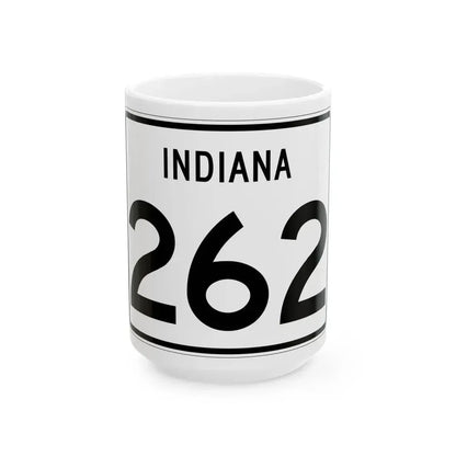 Indiana 262 (Indiana) (Road Sign) White Coffee Mug 15oz - Go Mug Yourself