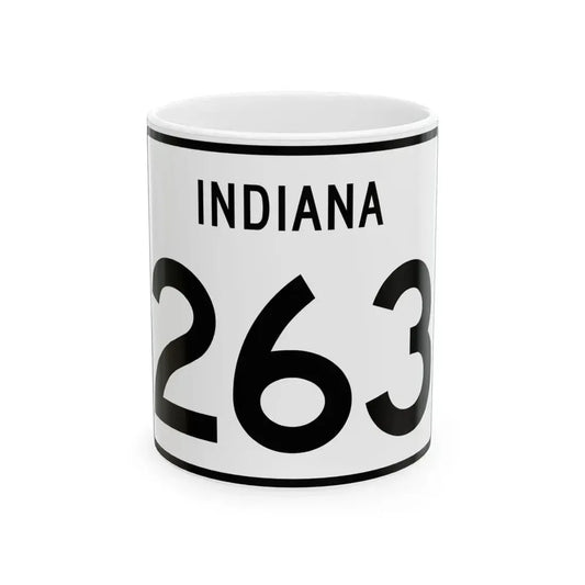 Indiana 263 (Indiana) (Road Sign) White Coffee Mug 11oz - Go Mug Yourself