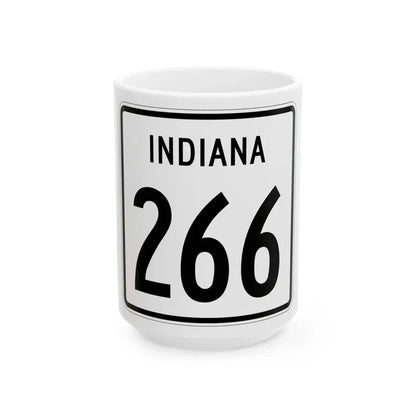 Indiana 266 1955 (Indiana) (Road Sign) White Coffee Mug 15oz - Go Mug Yourself