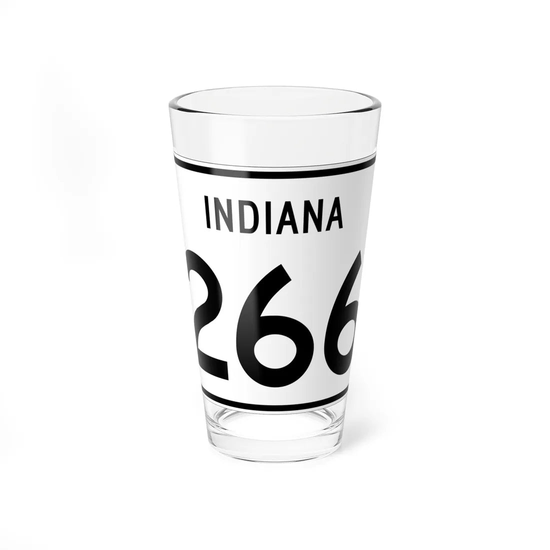 Indiana 266 (Indiana) (Road Sign) Pint Glass 16oz 16oz - Go Mug Yourself