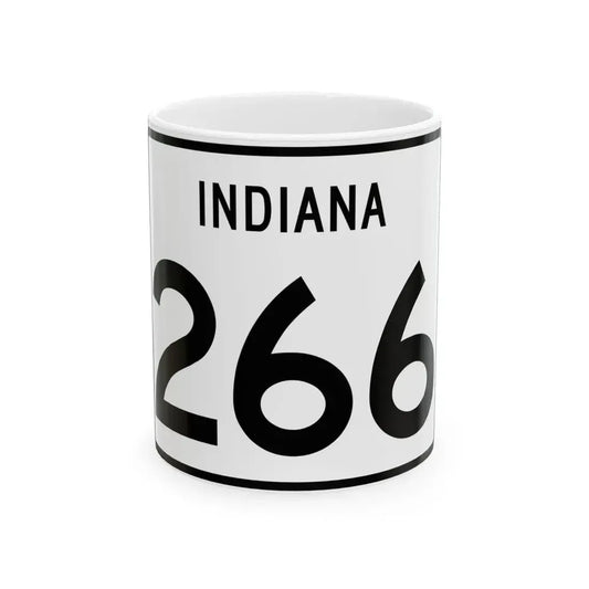 Indiana 266 (Indiana) (Road Sign) White Coffee Mug 11oz - Go Mug Yourself