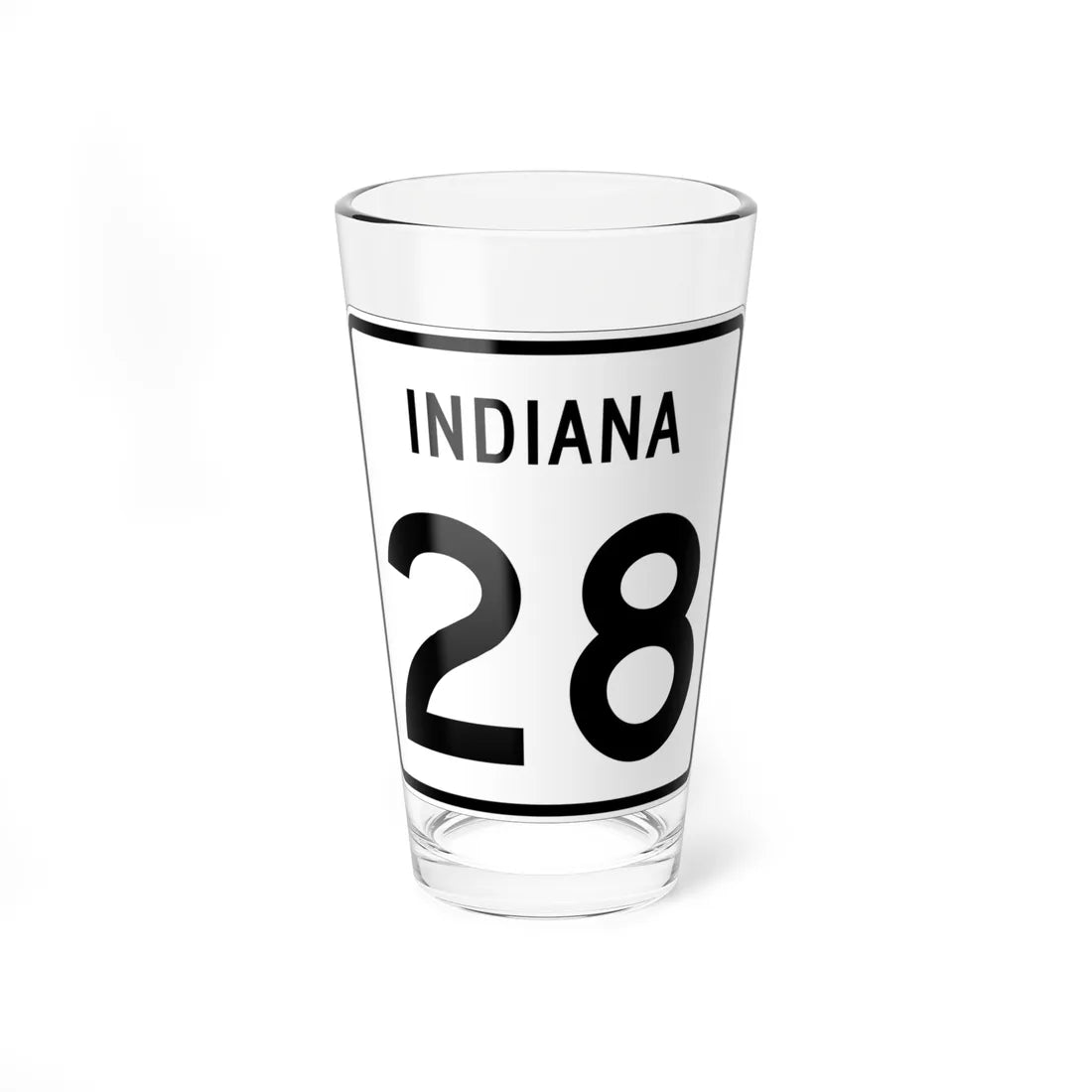Indiana 28 (Indiana) (Road Sign) Pint Glass 16oz 16oz - Go Mug Yourself
