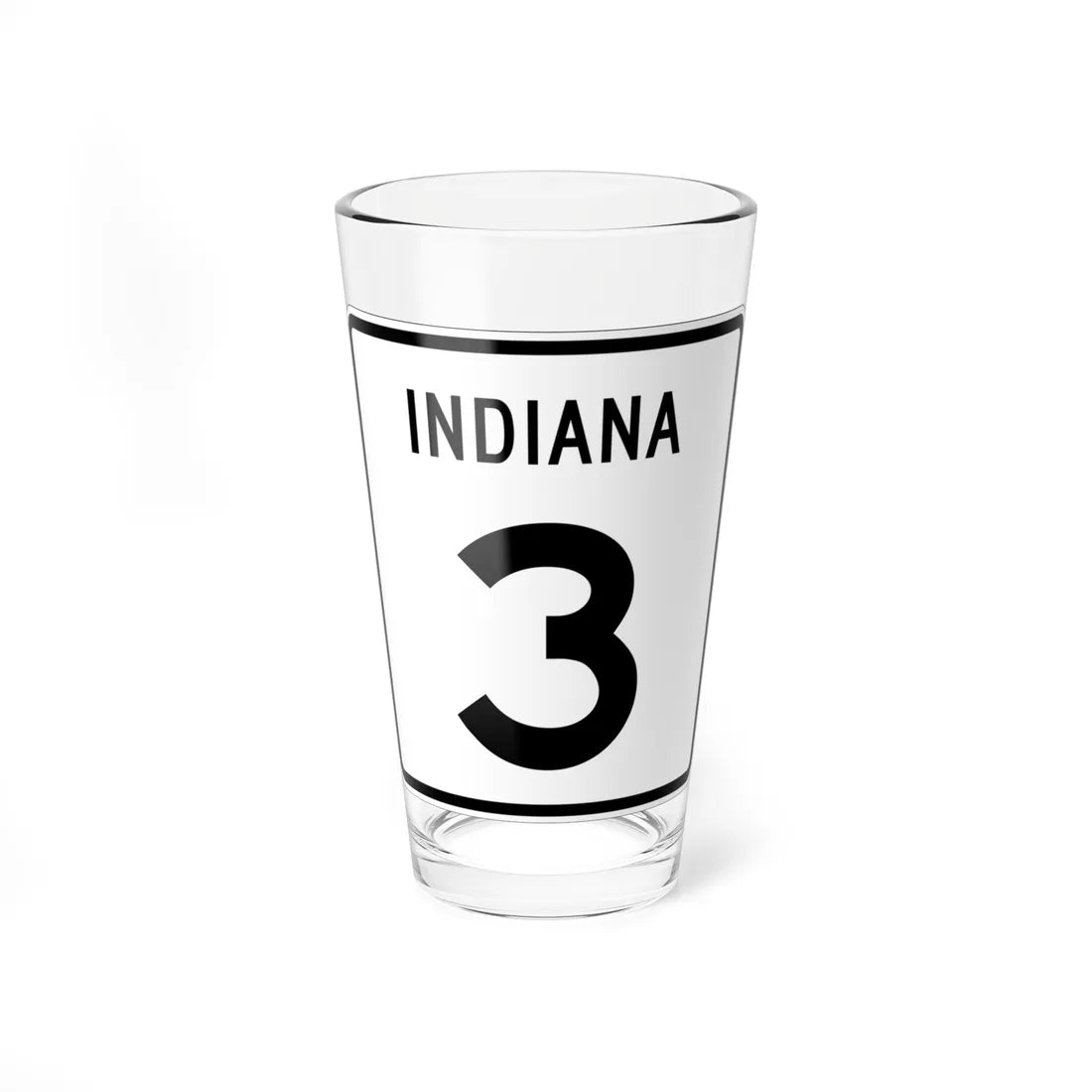 Indiana 3 1955 (Indiana) (Road Sign) Pint Glass 16oz 16oz - Go Mug Yourself