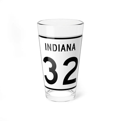 Indiana 32 (Indiana) (Road Sign) Pint Glass 16oz 16oz - Go Mug Yourself