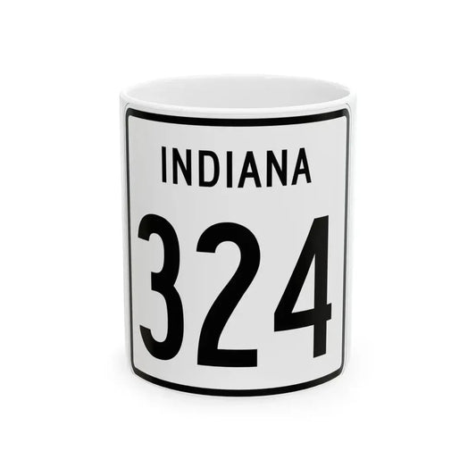 Indiana 324 1955 (Indiana) (Road Sign) White Coffee Mug 11oz - Go Mug Yourself