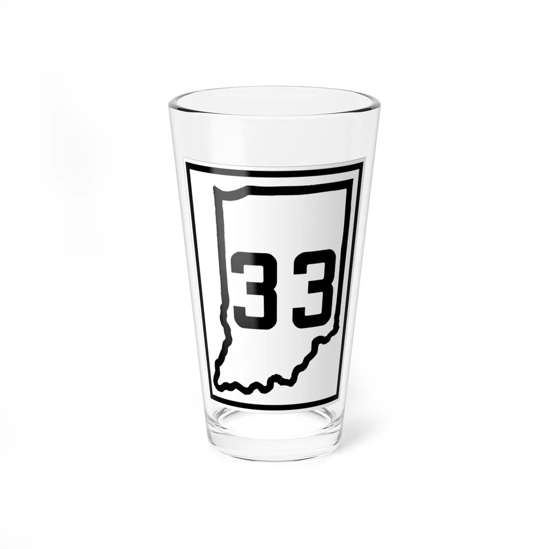 Indiana 33 1926 (Indiana) (Road Sign) Pint Glass 16oz 16oz - Go Mug Yourself