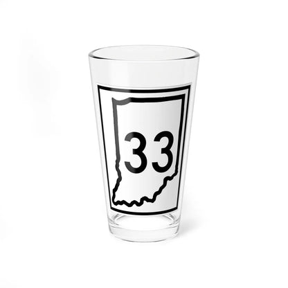 Indiana 33 (Indiana) (Road Sign) Pint Glass 16oz 16oz - Go Mug Yourself