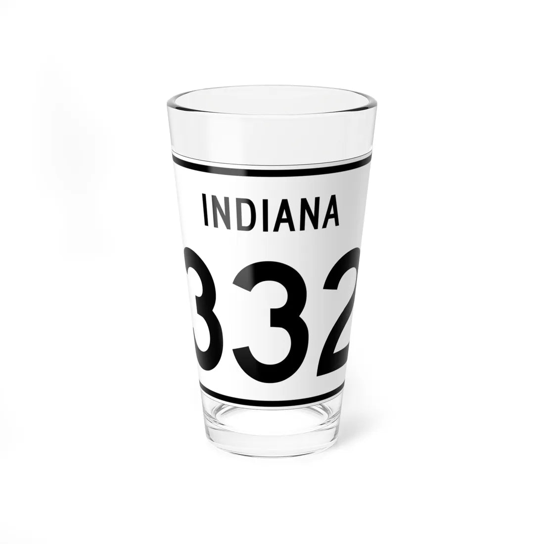 Indiana 332 (Indiana) (Road Sign) Pint Glass 16oz 16oz - Go Mug Yourself
