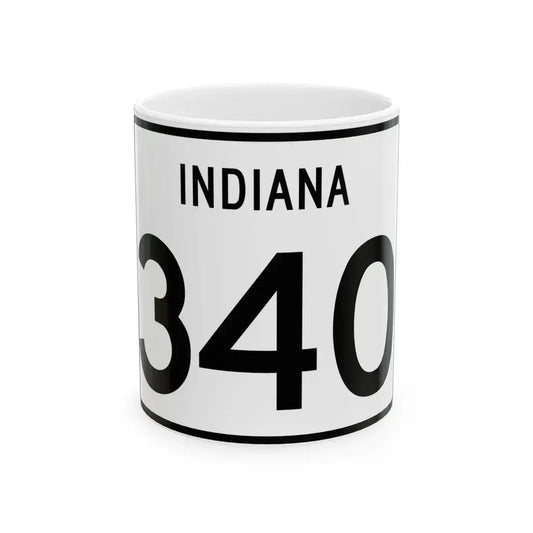Indiana 340 (Indiana) (Road Sign) White Coffee Mug 11oz - Go Mug Yourself