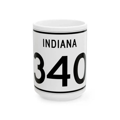 Indiana 340 (Indiana) (Road Sign) White Coffee Mug 15oz - Go Mug Yourself