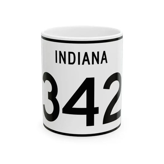Indiana 342 (Indiana) (Road Sign) White Coffee Mug 11oz - Go Mug Yourself