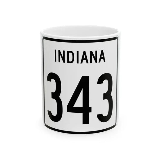 Indiana 343 1955 (Indiana) (Road Sign) White Coffee Mug 11oz - Go Mug Yourself