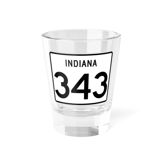 Indiana 343 (Indiana) (Road Sign) Shot Glass 1.5oz 1.5oz - Go Mug Yourself