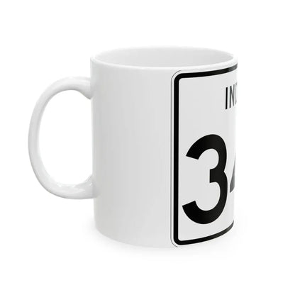 Indiana 343 (Indiana) (Road Sign) White Coffee Mug - Go Mug Yourself