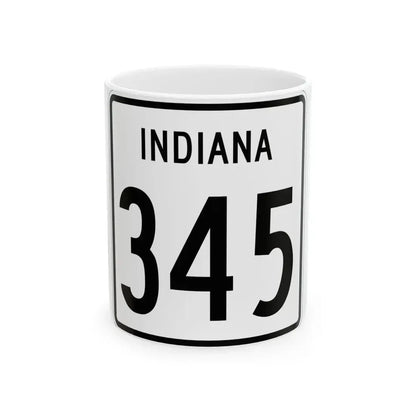 Indiana 345 1955 (Indiana) (Road Sign) White Coffee Mug 11oz - Go Mug Yourself