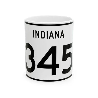Indiana 345 (Indiana) (Road Sign) White Coffee Mug 11oz - Go Mug Yourself