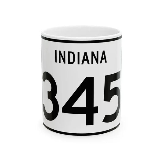 Indiana 345 (Indiana) (Road Sign) White Coffee Mug 11oz - Go Mug Yourself