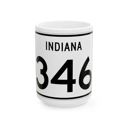 Indiana 346 (Indiana) (Road Sign) White Coffee Mug 15oz - Go Mug Yourself