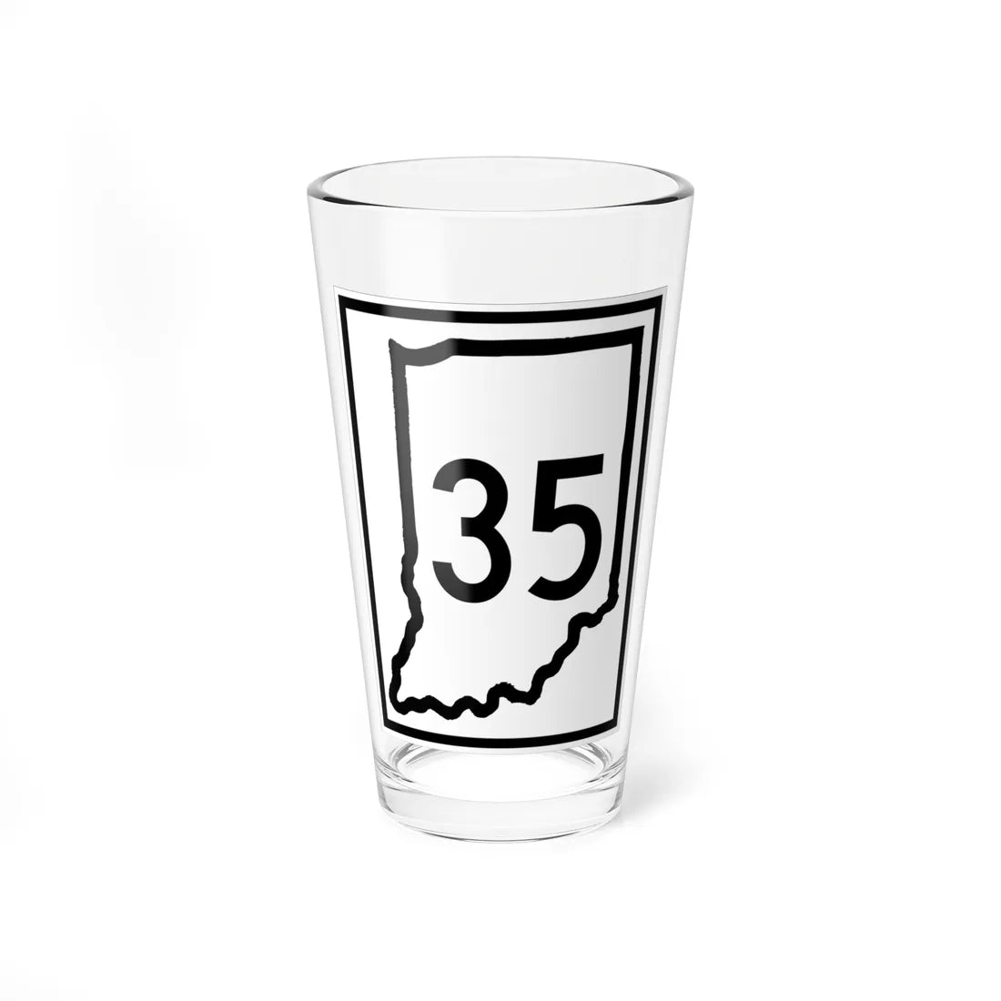 Indiana 35 (Indiana) (Road Sign) Pint Glass 16oz 16oz - Go Mug Yourself