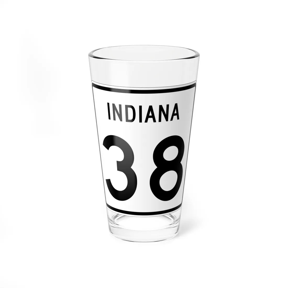Indiana 38 (Indiana) (Road Sign) Pint Glass 16oz 16oz - Go Mug Yourself
