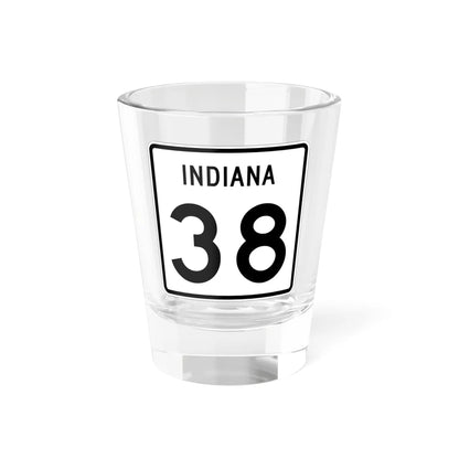 Indiana 38 (Indiana) (Road Sign) Shot Glass 1.5oz 1.5oz - Go Mug Yourself