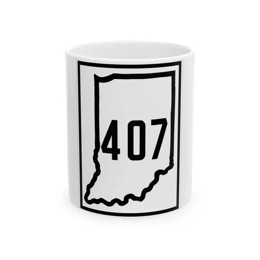 Indiana 407 1926 (Indiana) (Road Sign) White Coffee Mug 11oz - Go Mug Yourself