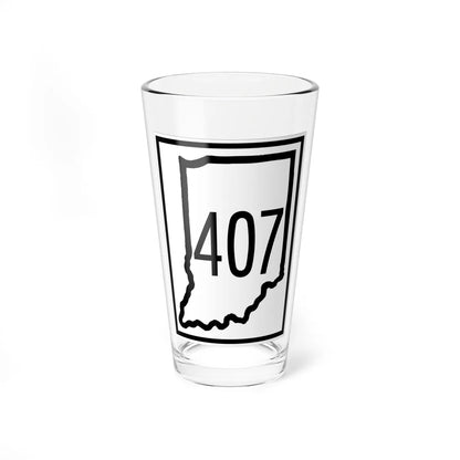 Indiana 407 (Indiana) (Road Sign) Pint Glass 16oz 16oz - Go Mug Yourself
