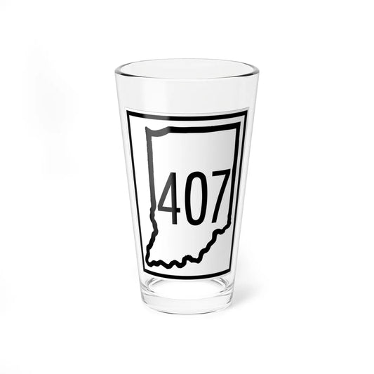 Indiana 407 (Indiana) (Road Sign) Pint Glass 16oz 16oz - Go Mug Yourself