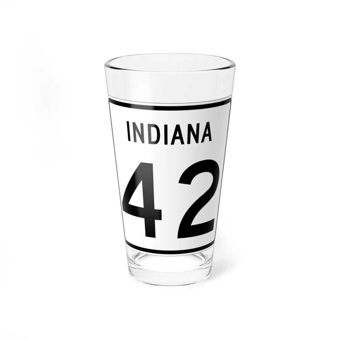 Indiana 42 (Indiana) (Road Sign) Pint Glass 16oz 16oz - Go Mug Yourself