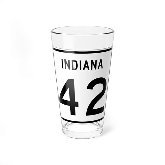Indiana 42 (Indiana) (Road Sign) Pint Glass 16oz 16oz - Go Mug Yourself