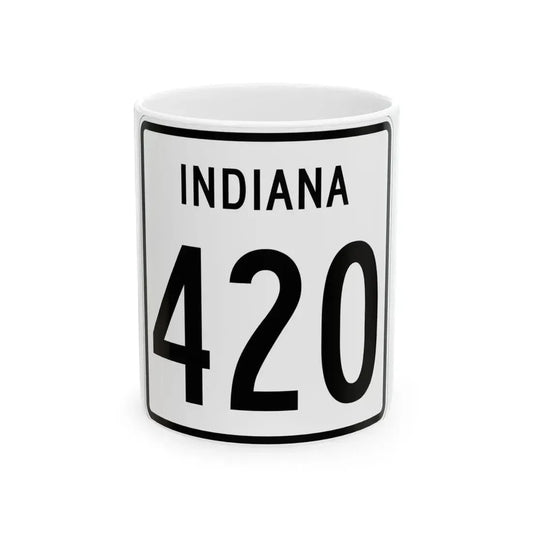 Indiana 420 1955 (Indiana) (Road Sign) White Coffee Mug 11oz - Go Mug Yourself