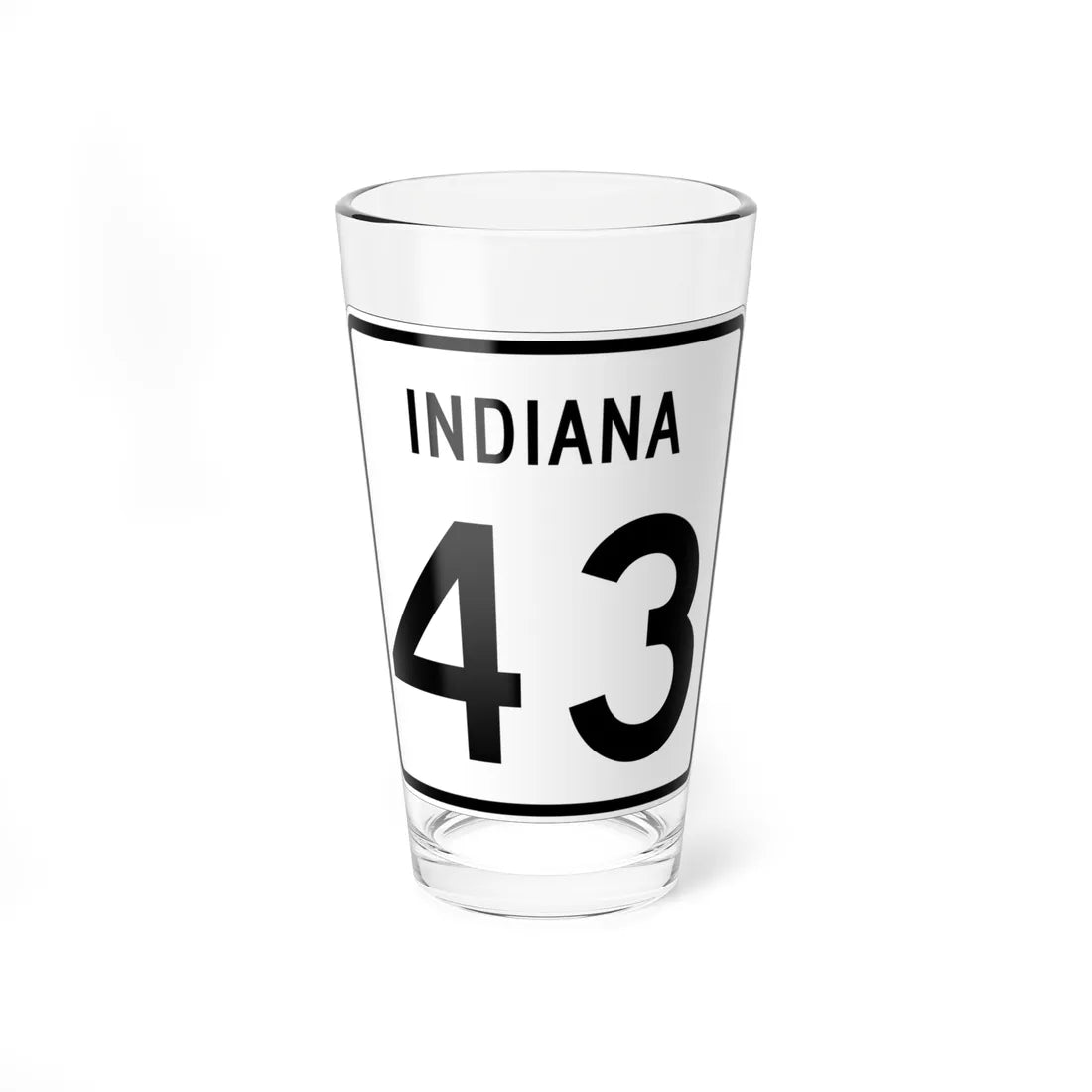 Indiana 43 (Indiana) (Road Sign) Pint Glass 16oz 16oz - Go Mug Yourself