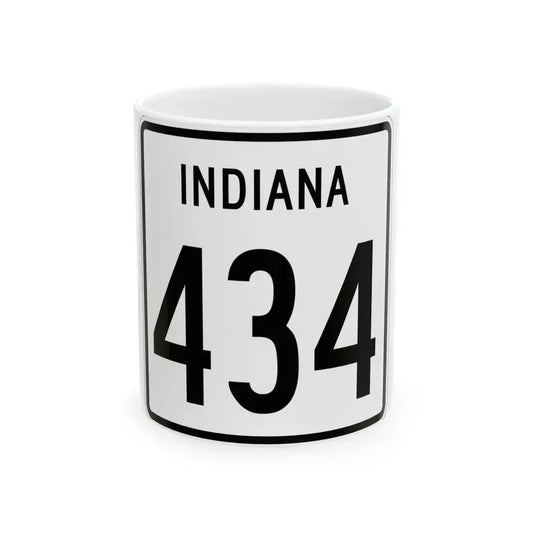 Indiana 434 1955 (Indiana) (Road Sign) White Coffee Mug 11oz - Go Mug Yourself