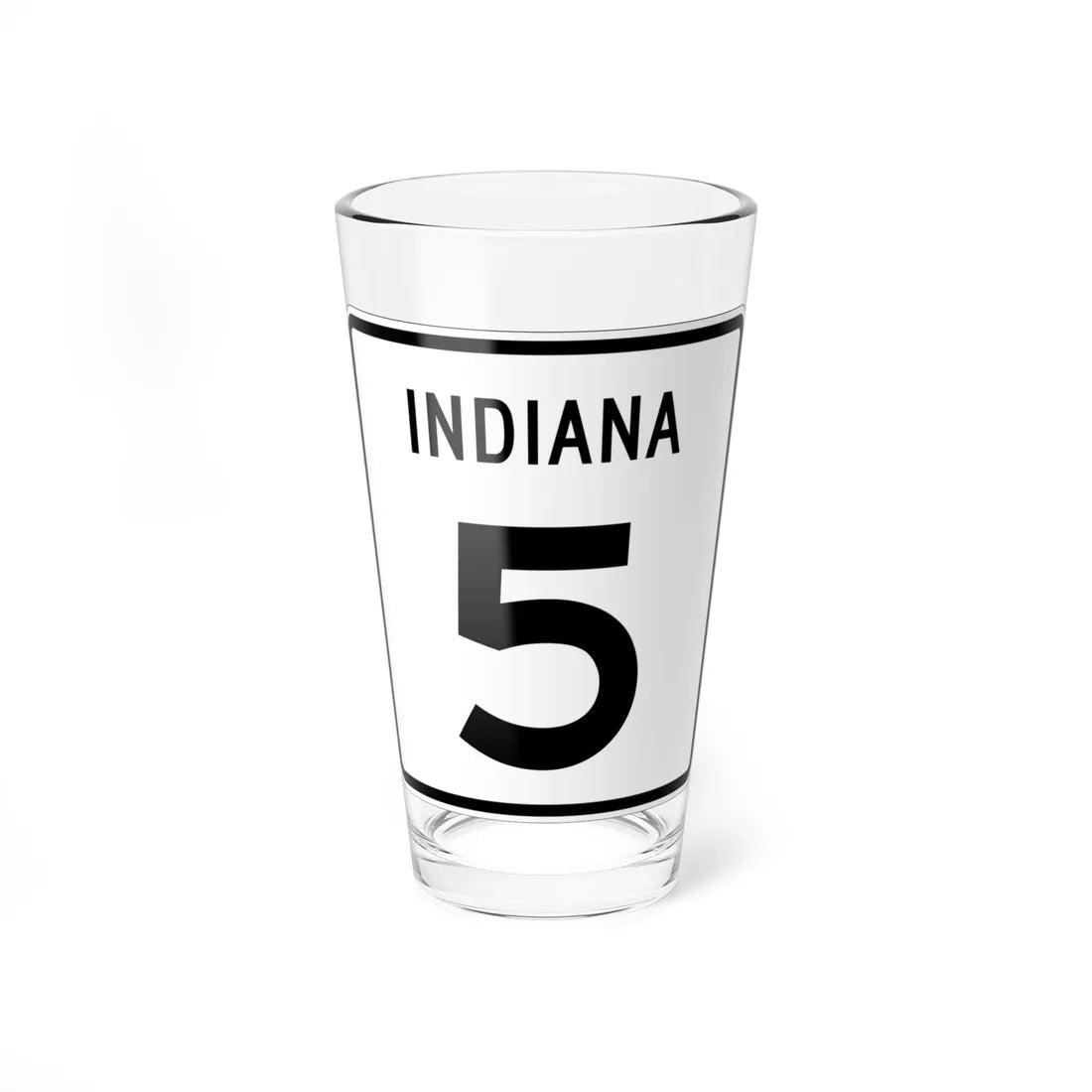 Indiana 5 1955 (Indiana) (Road Sign) Pint Glass 16oz 16oz - Go Mug Yourself