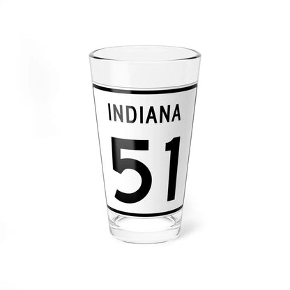Indiana 51 (Indiana) (Road Sign) Pint Glass 16oz 16oz - Go Mug Yourself